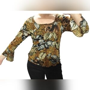 Floral Long Sleeve Top - Multicolor